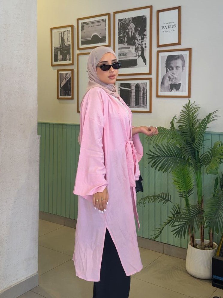 Linen Pink Cardigan