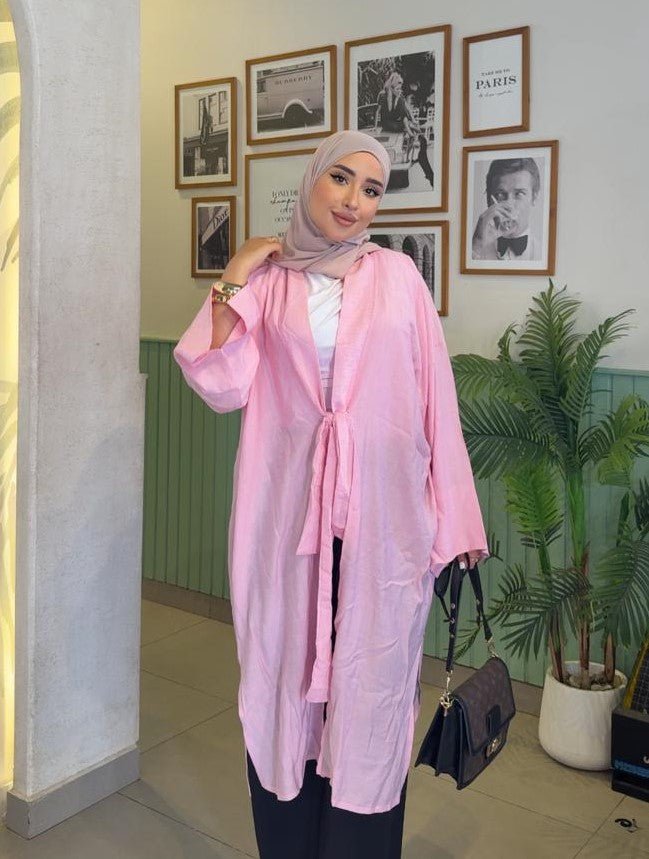 Linen Pink Cardigan