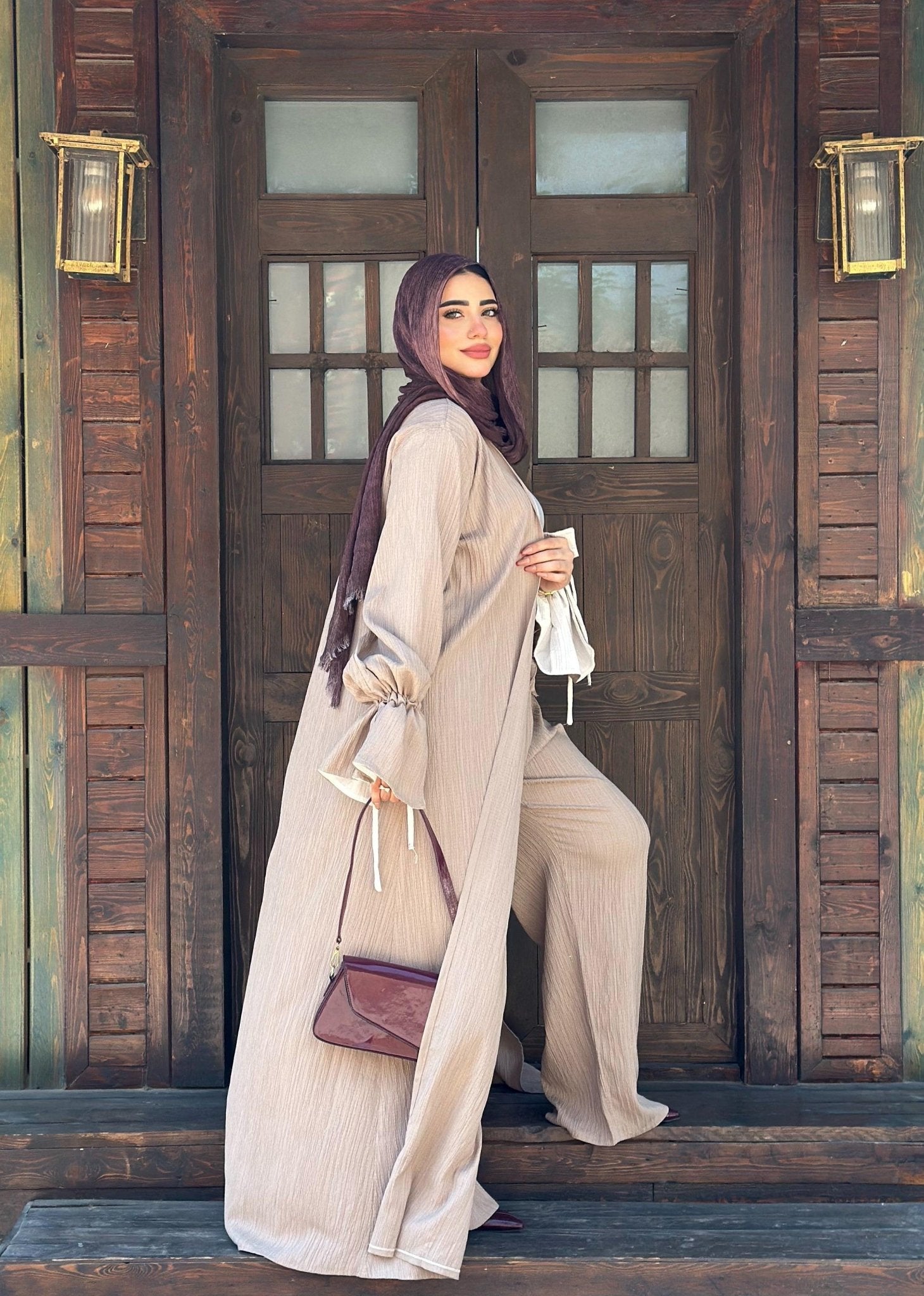 Biege Wide-Leg Set