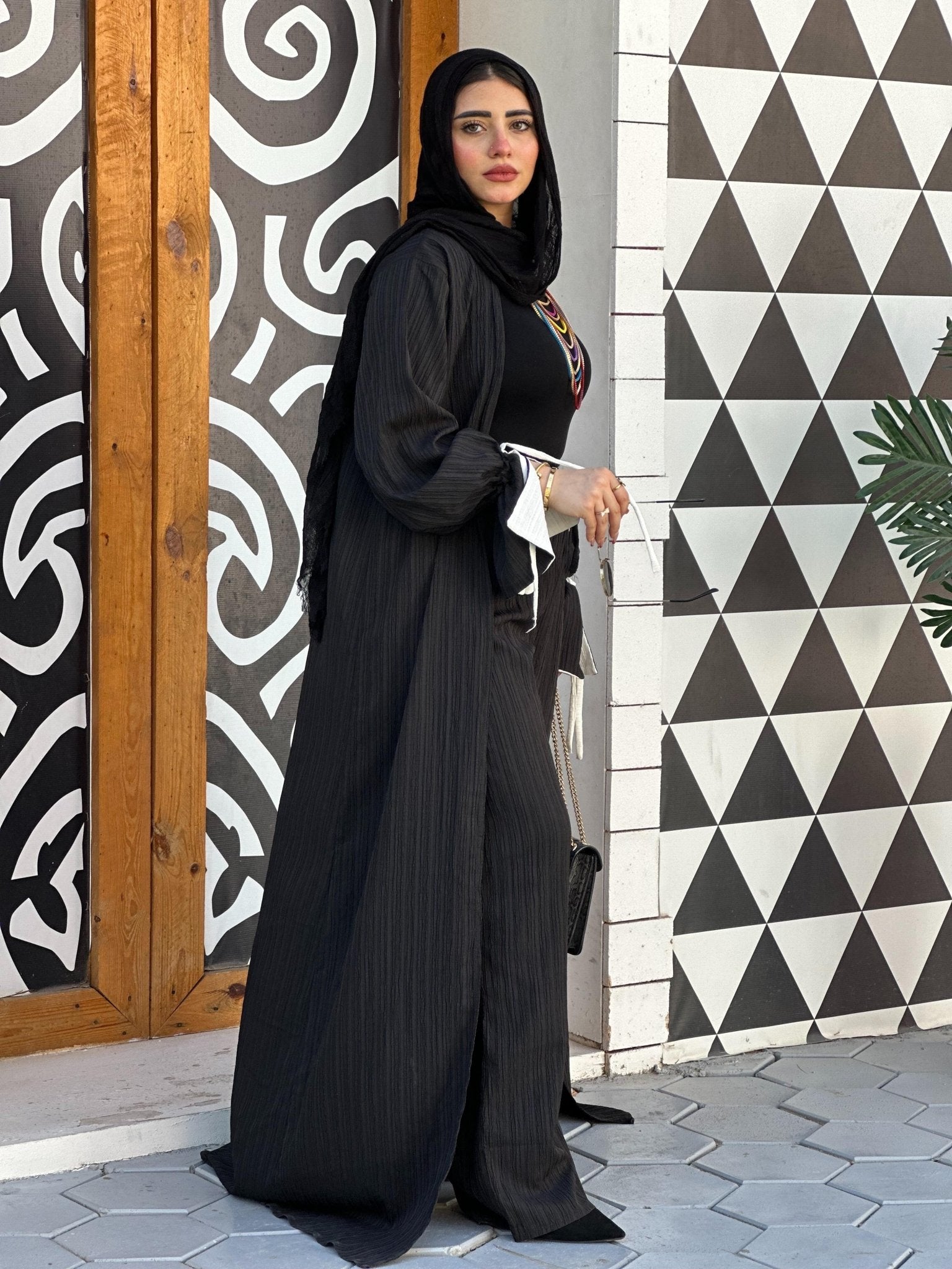 Black Wide-Leg Set