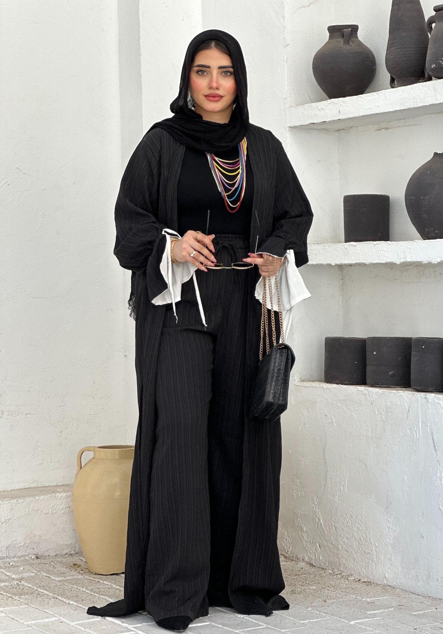 Black Wide-Leg Set
