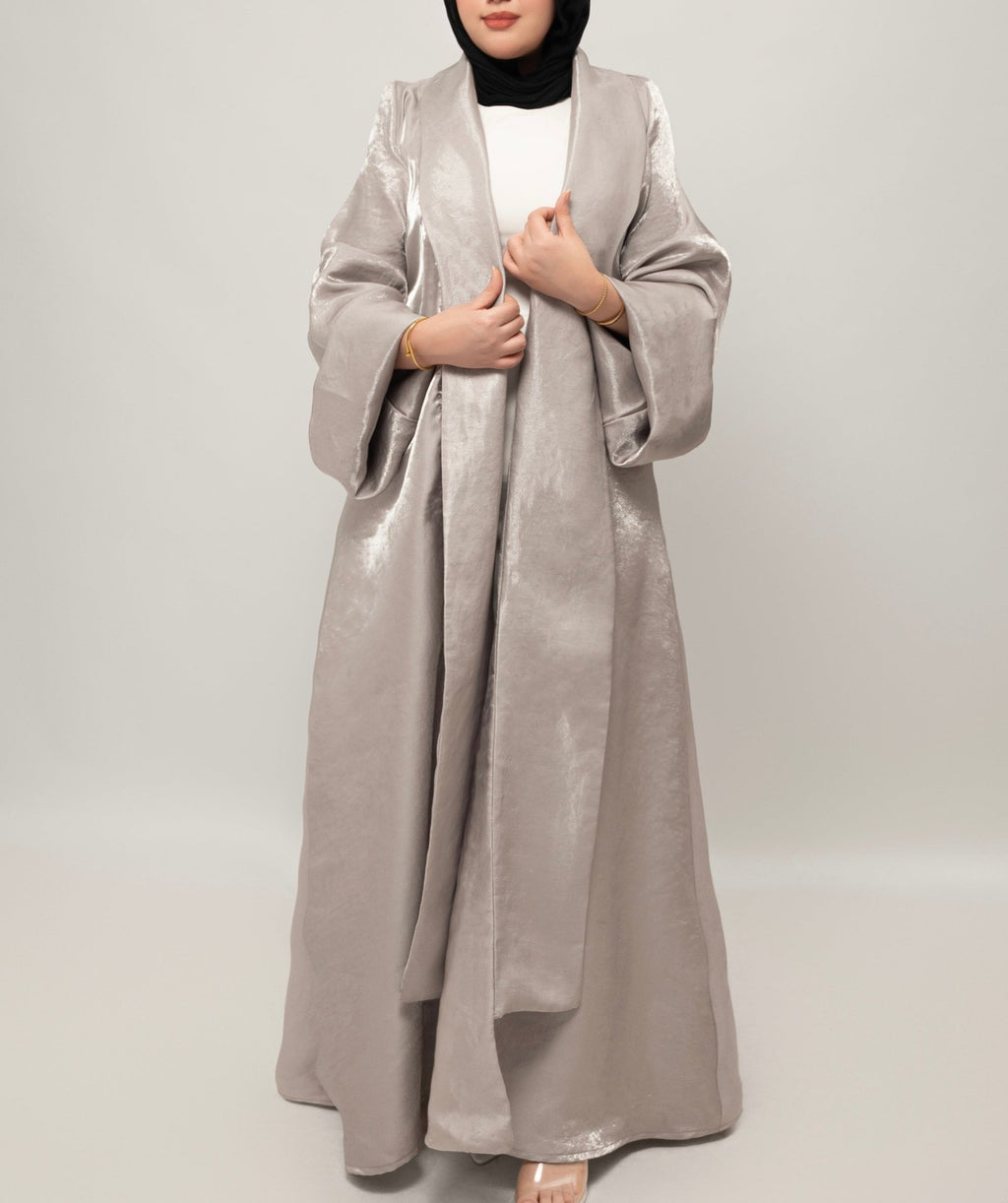Shimmering Gray Abaya