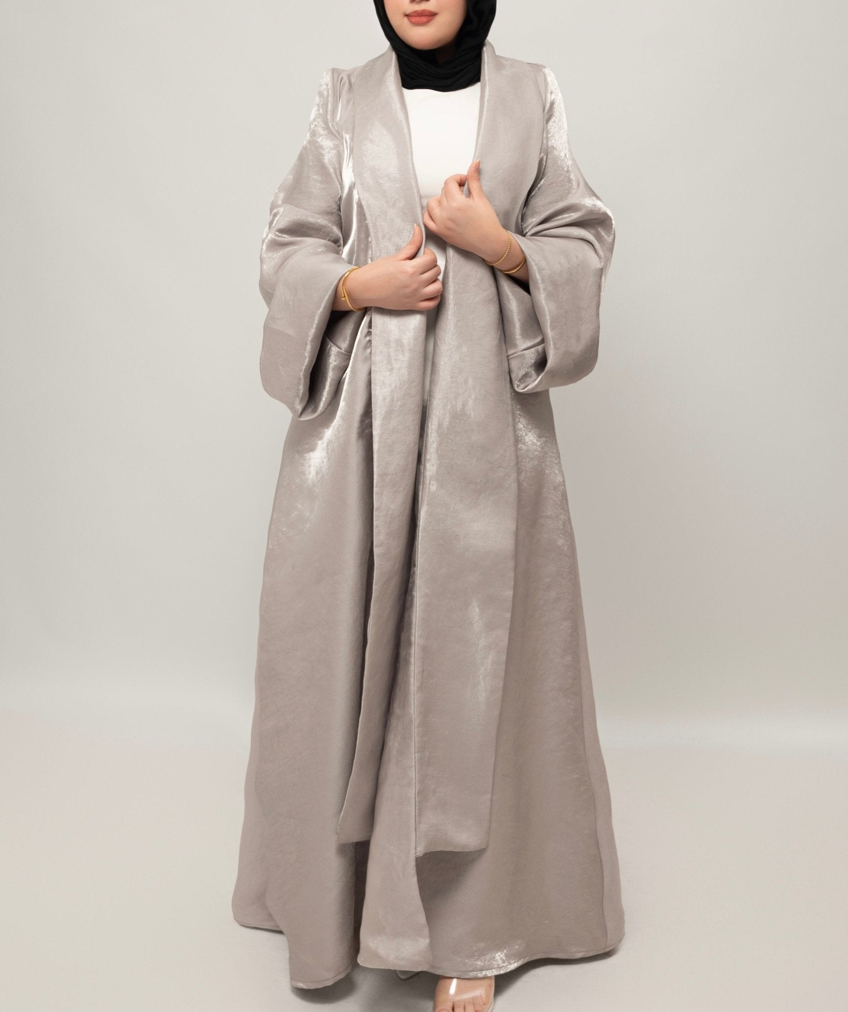 Shimmering Gray Abaya