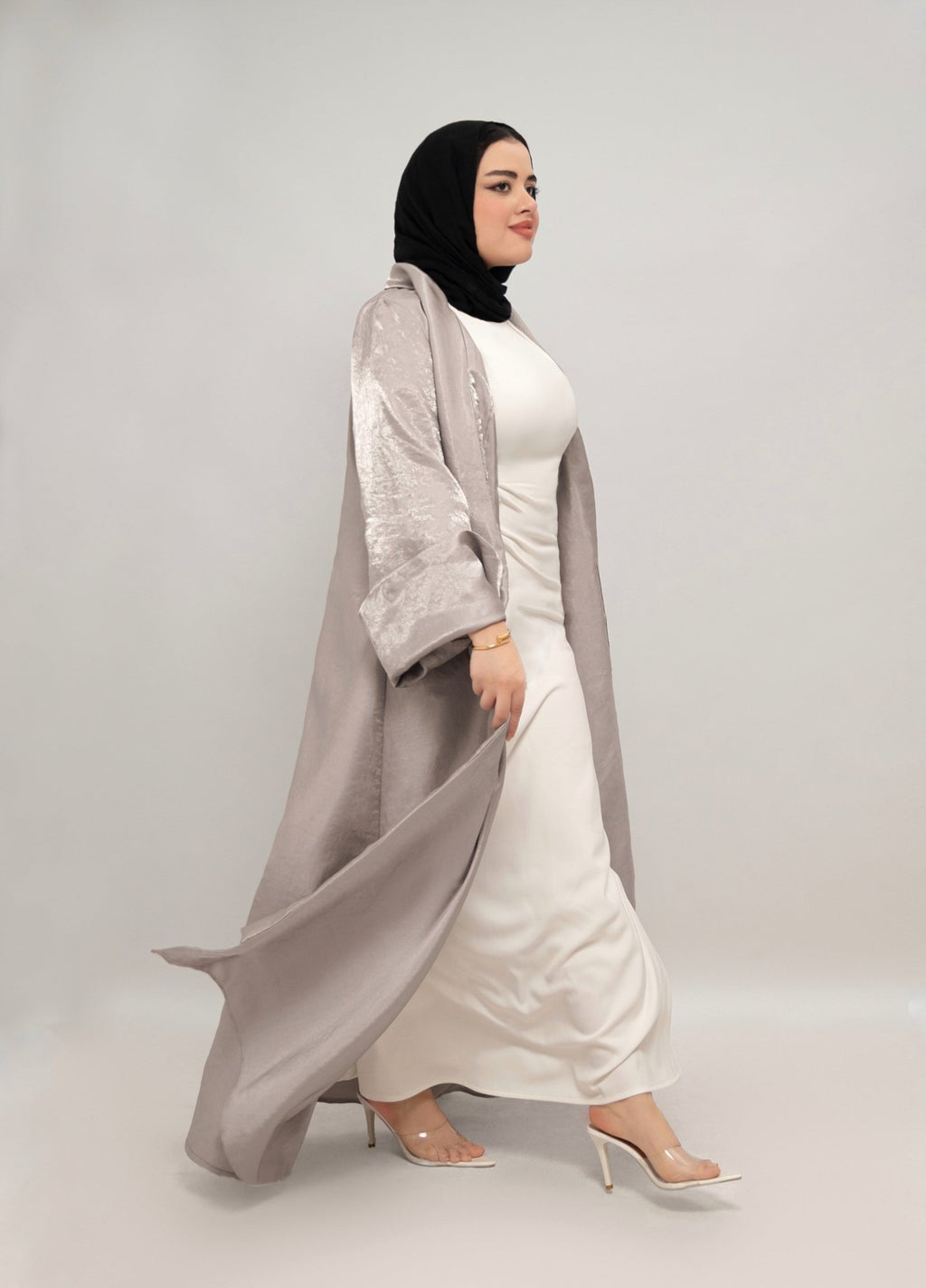 Shimmering Gray Abaya