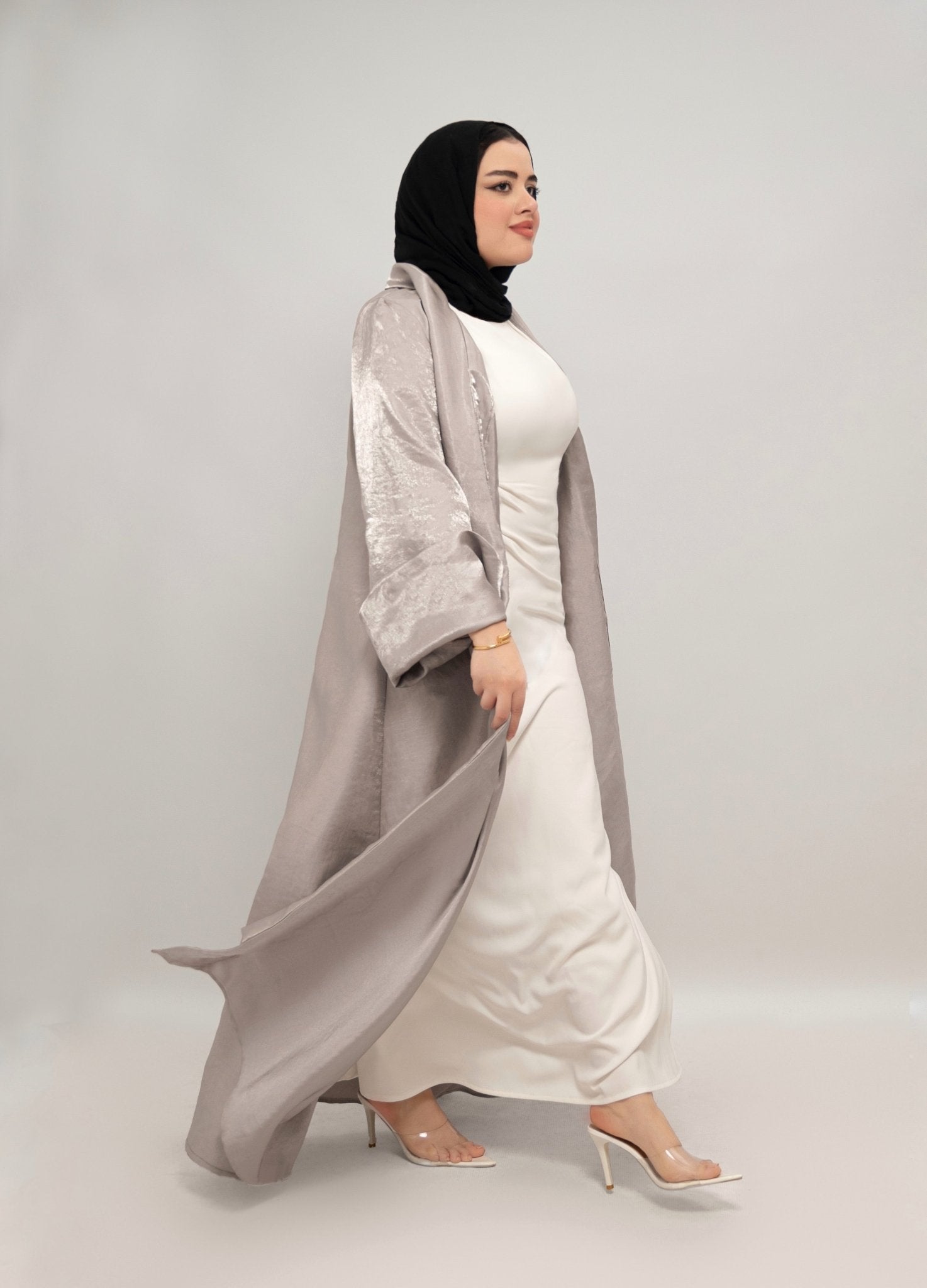 Shimmering Gray Abaya