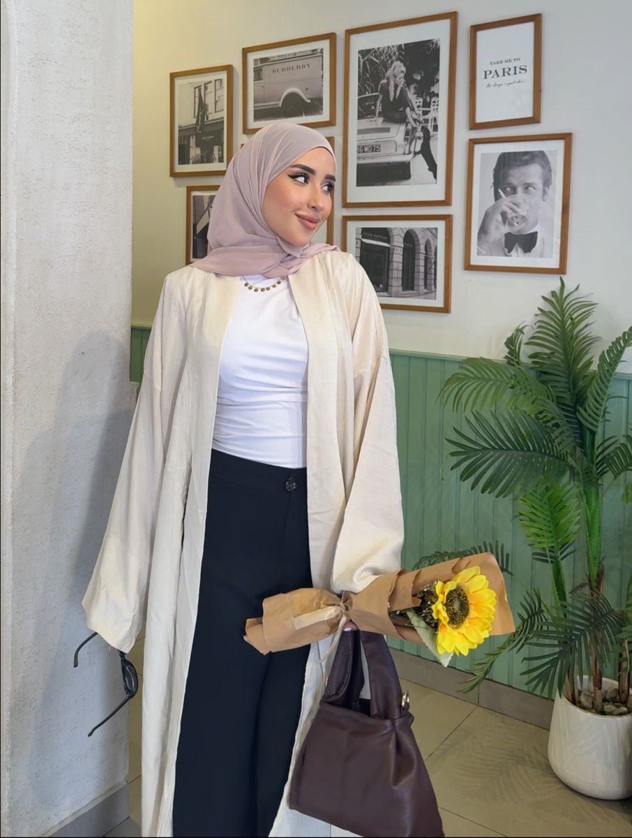 Linen Biege Cardigan