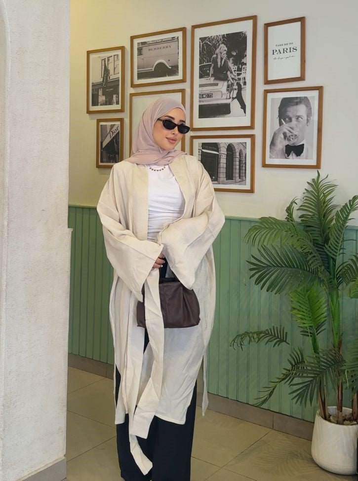 Linen Biege Cardigan