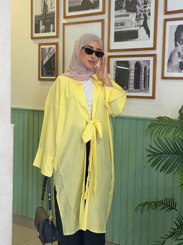 Linen Yellow Cardigan