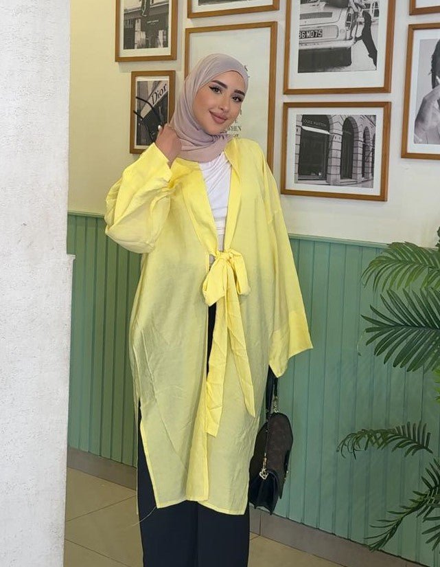 Linen Yellow Cardigan