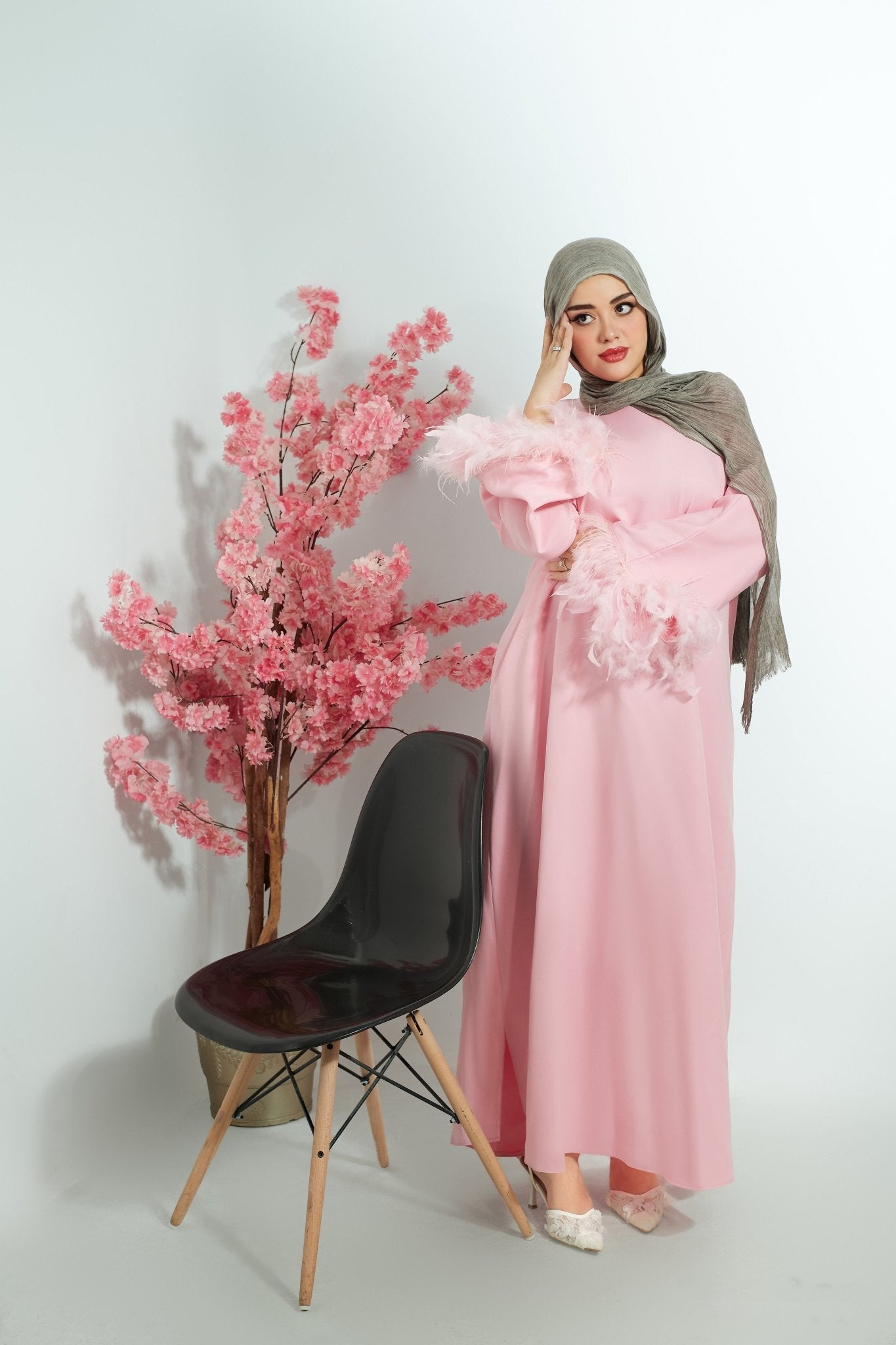 Flare Glow Pink Abaya